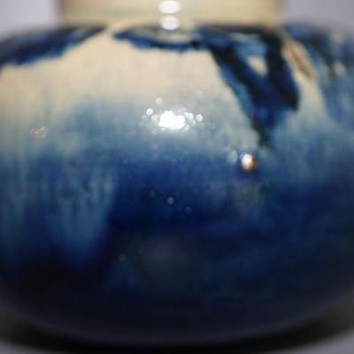 RARE PAULINE POTTERY OF EDGERTON , WI POT W/ UNDERGLAZED BUTTERFLY STAMPED ON BASE
