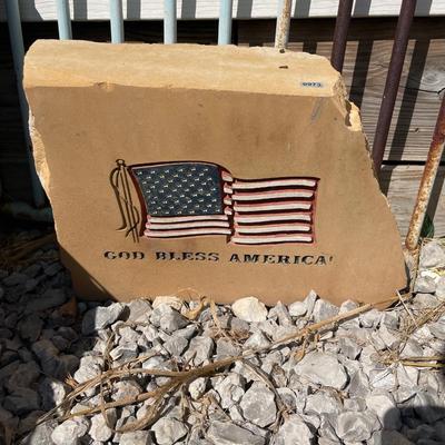 God Bless America stone