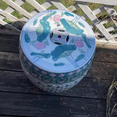 Chinese/Asian lotus garden side table