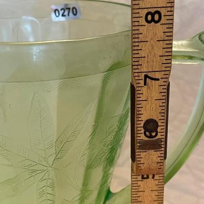 Jeannette UV depression glass-floral poinsettia-32 ounce