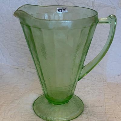 Jeannette UV depression glass-floral poinsettia-32 ounce