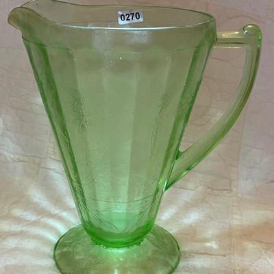 Jeannette UV depression glass-floral poinsettia-32 ounce