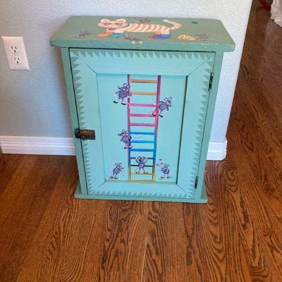 hand painted curio cabinet