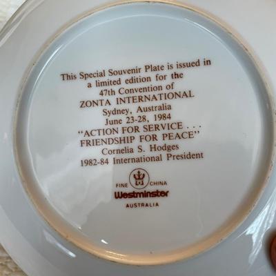 Zonta National convention plate and glass
