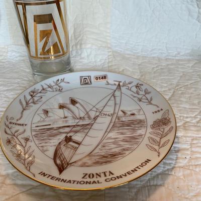 Zonta National convention plate and glass