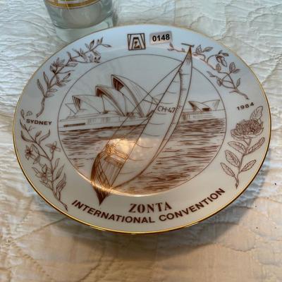 Zonta National convention plate and glass