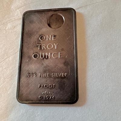 1 oz. Fine Silver Troy Ingot Comet Kohoutek Mount Everest Vintage Mint