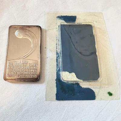 1 oz. Fine Silver Troy Ingot Comet Kohoutek Mount Everest Vintage Mint