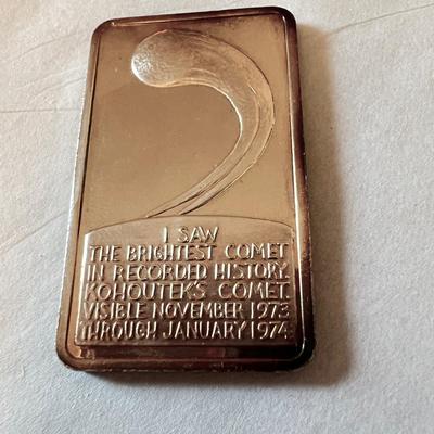 1 oz. Fine Silver Troy Ingot Comet Kohoutek Mount Everest Vintage Mint