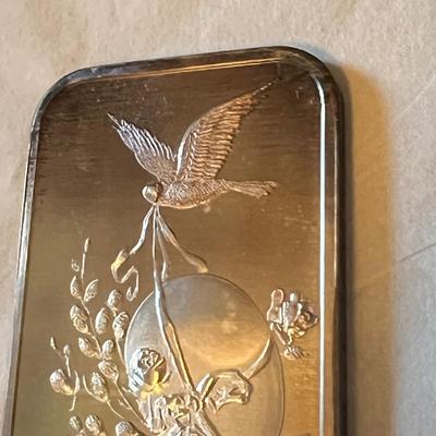 2 Vintage 1 oz. Fine Silver Madison Mint Easter Troy Ingot