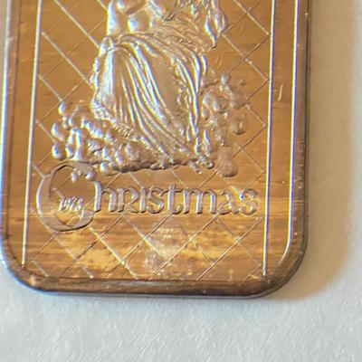 1978 1 oz. Fine Silver Madison Mint Christmas Troy Ingot