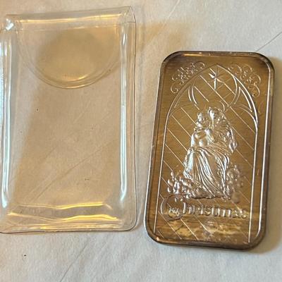 1978 1 oz. Fine Silver Madison Mint Christmas Troy Ingot