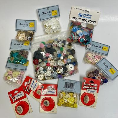 Vintage Button Lot - Multiple Sizes and Types