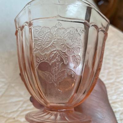 Depression glass sugar & creamer