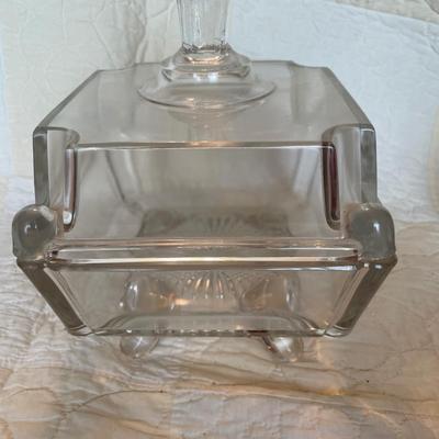Adams glass co. Square panel covered compote-footed