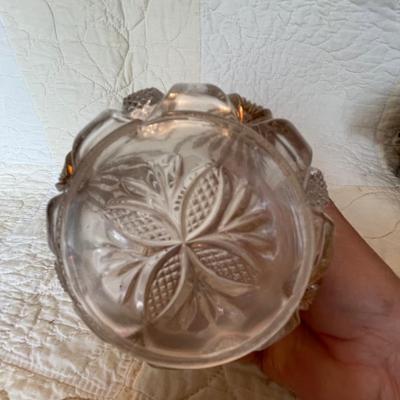 Heisey glass clear cut vase