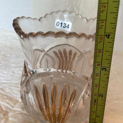 Heisey glass clear cut vase