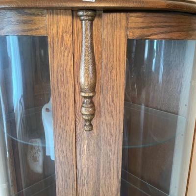 Corner shelf with light and 3 glass shelves