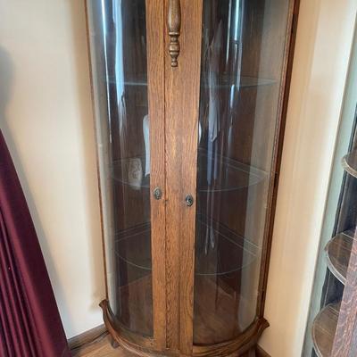 Corner shelf with light and 3 glass shelves