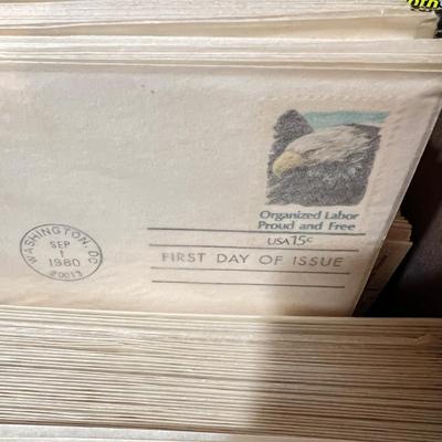 Box Full of First Day Covers Stamps 1974-1985