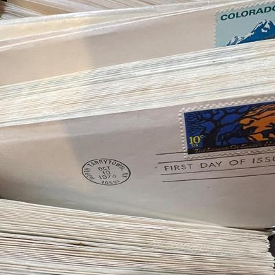 Box Full of First Day Covers Stamps 1974-1985