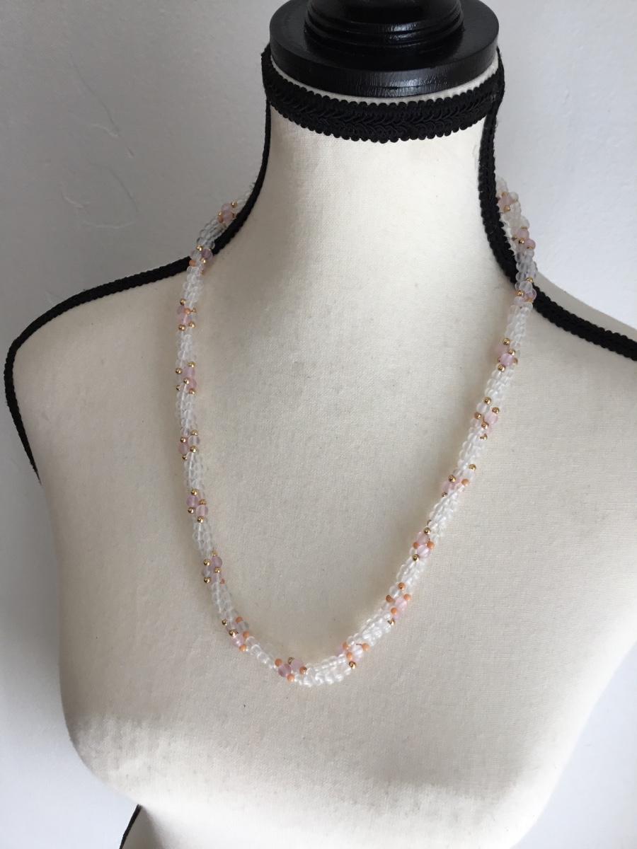 Gold tone beaded necklace Japan marked vintage | EstateSales.org