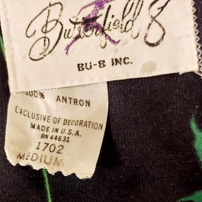 Vtg Butterfield 8 Maxi Floral Kaftan Bar Sleeves