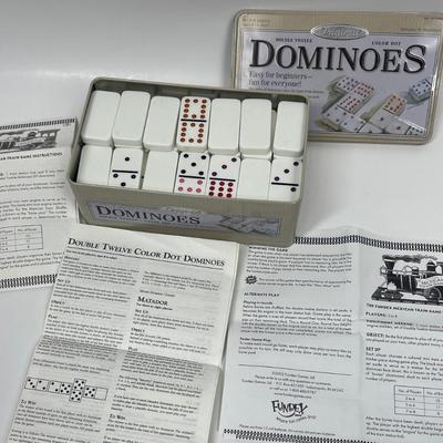 Dominoes Double Twelve Color dot 91 ct in tin box