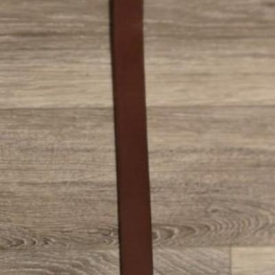 Brown Leather Belt with Brass Buckle