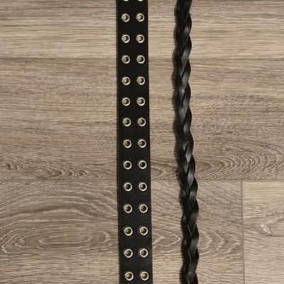 (2) Black Belts - One Braided and One with Silver Grommets