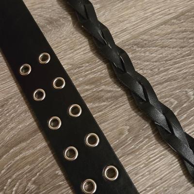 (2) Black Belts - One Braided and One with Silver Grommets