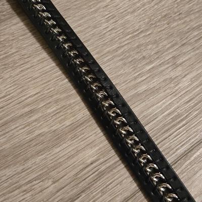 Nine West Black Belt with Silver Chain