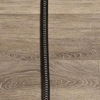 Nine West Black Belt with Silver Chain