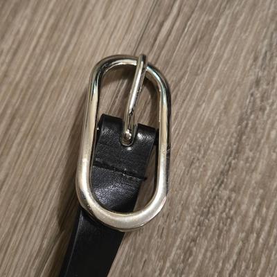 Nine West Black Belt with Silver Chain