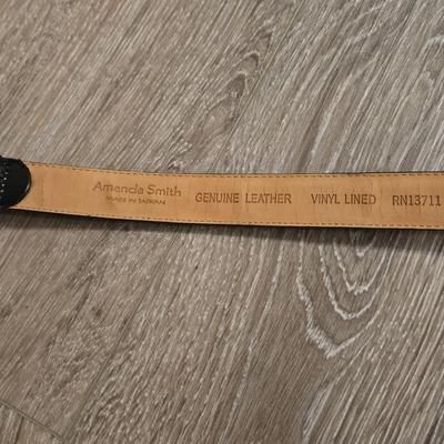Black and Ivory Leather Belts