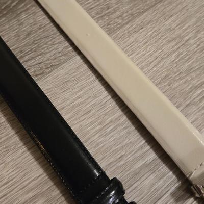 Black and Ivory Leather Belts