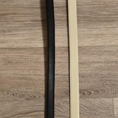 Black and Ivory Leather Belts