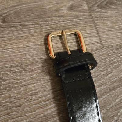 Betsy Johnson Black Belt with Gold Chain Center
