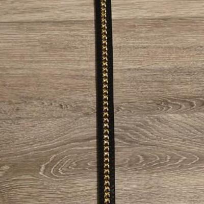 Betsy Johnson Black Belt with Gold Chain Center