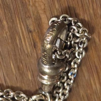 Antique Victorian Gold Filled Pocket Watch Chain Slide Necklace