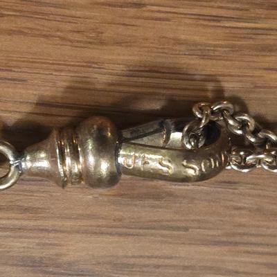Antique Victorian Gold Filled Pocket Watch Chain Slide Necklace