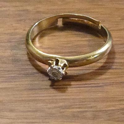 Vintage Gold Plated and Diamond Ring