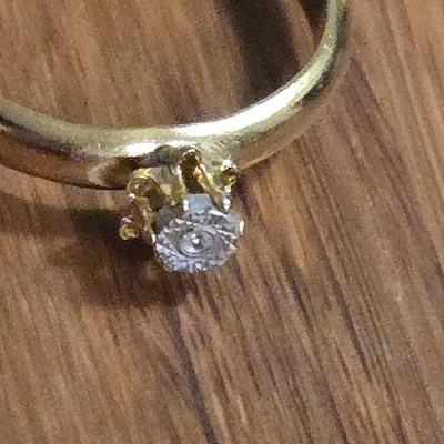 Vintage Gold Plated and Diamond Ring