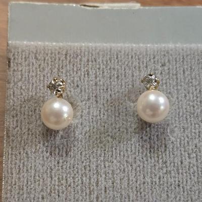 Pearl and Diamond Earrings