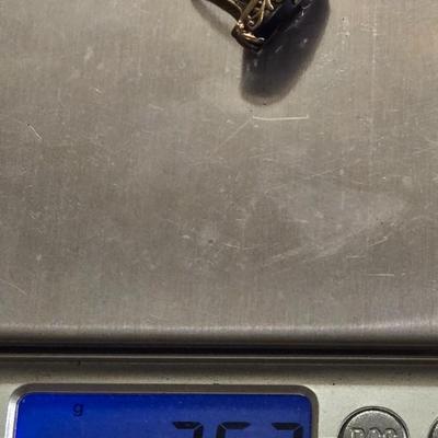 Antique 14k Gold, Black Onyx, & Diamond Ring
