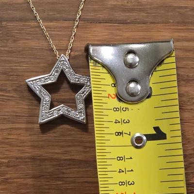14k Gold Necklace and 14k Gold & Diamond Pendant
