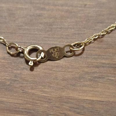 14k Gold Necklace and 14k Gold & Diamond Pendant