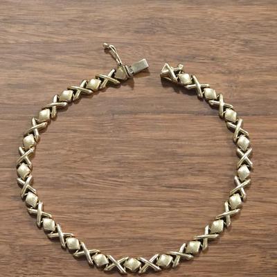 14k Gold XO Bracelet