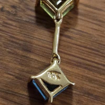 14k Gold Multicolored Gemstone Earrings