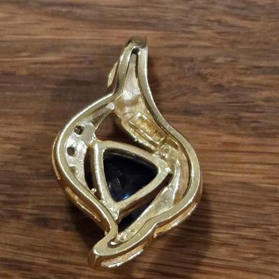 10k Gold, Sapphire and Diamond Pendant